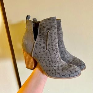 Women’s gray 3 inch heel boots